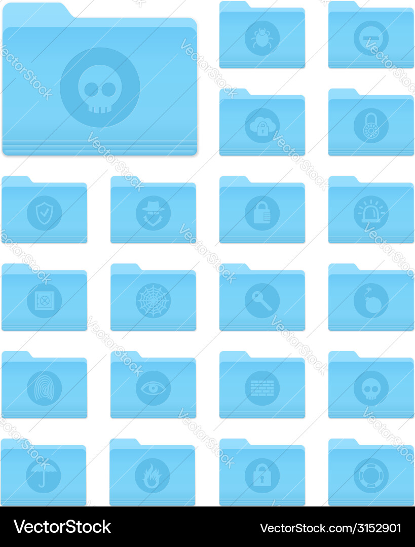 Os x folders with security icons Vector Image