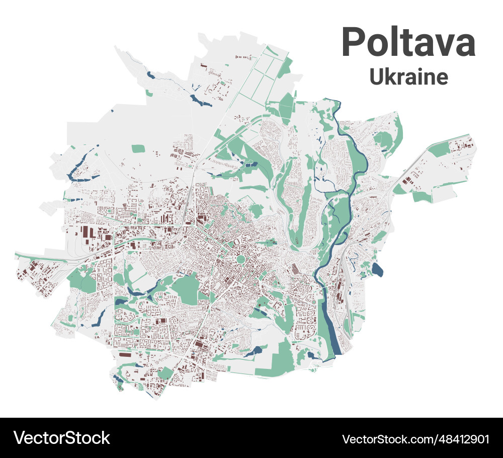 Poltava Karte oblast Zentrum Stadt in Ukraine Poltava Karte oblast Zentrum Stadt in Ukraine Vektorbild