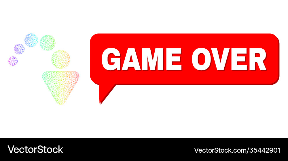 Rainbow mesh gradient redo icon and game over chat Rainbow mesh gradient redo icon and game over chat Vector Image