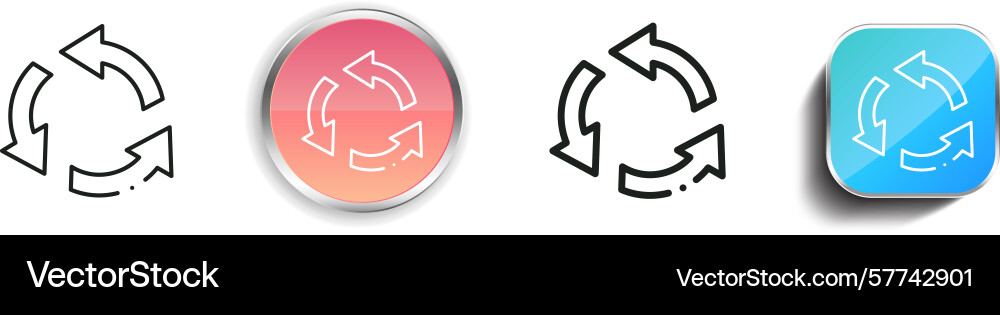 Repeat icon thin linear regular and button style vector image
