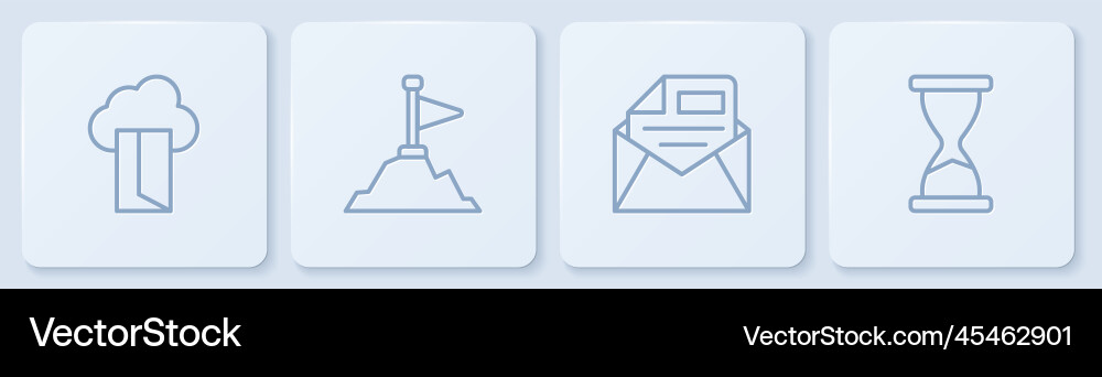 Set line cloud database mail and e-mail Set line cloud database mail and e-mail Vector Image