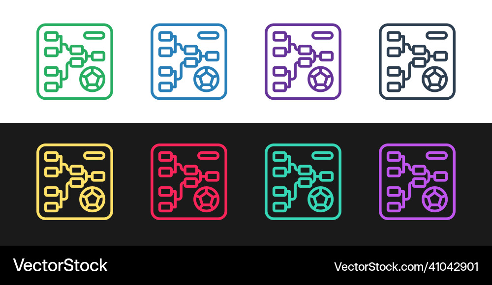 Set line results and standing tables scoreboard Set line results and standing tables scoreboard vector image