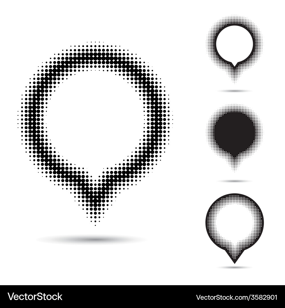 Set of abstract halftone design elements vector image
