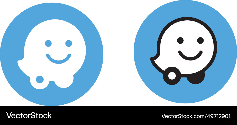 Set of waze logo Set of waze logo vector image