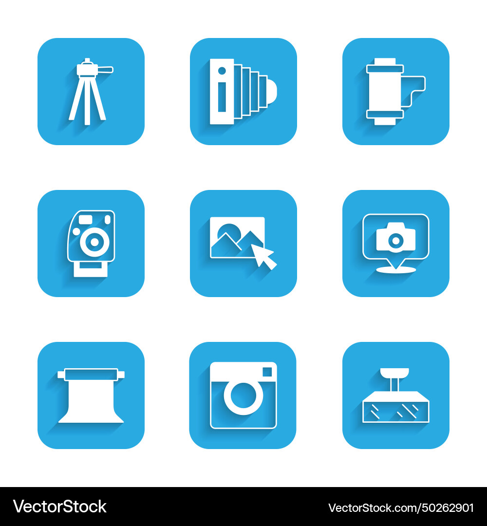 Set photo retouching camera softbox light empty Set photo retouching camera softbox light empty vector image