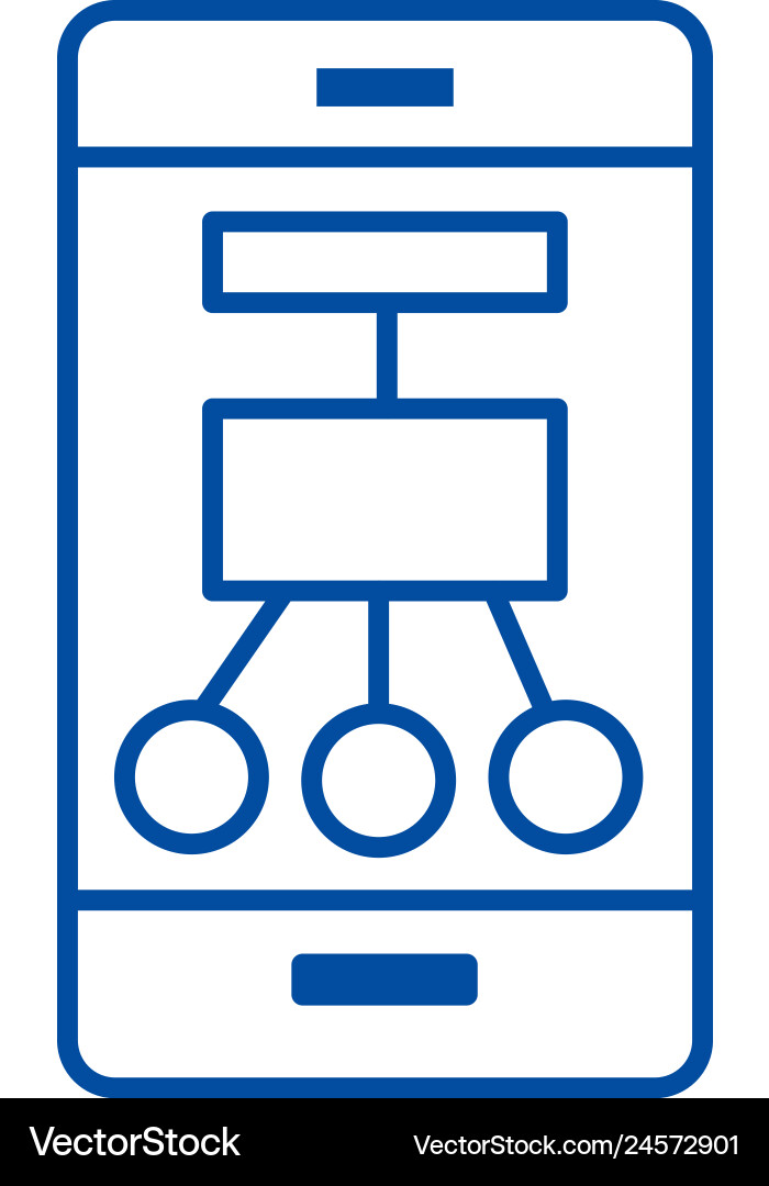 Smartphone scheme structure line icon concept Smartphone scheme structure line icon concept vector image