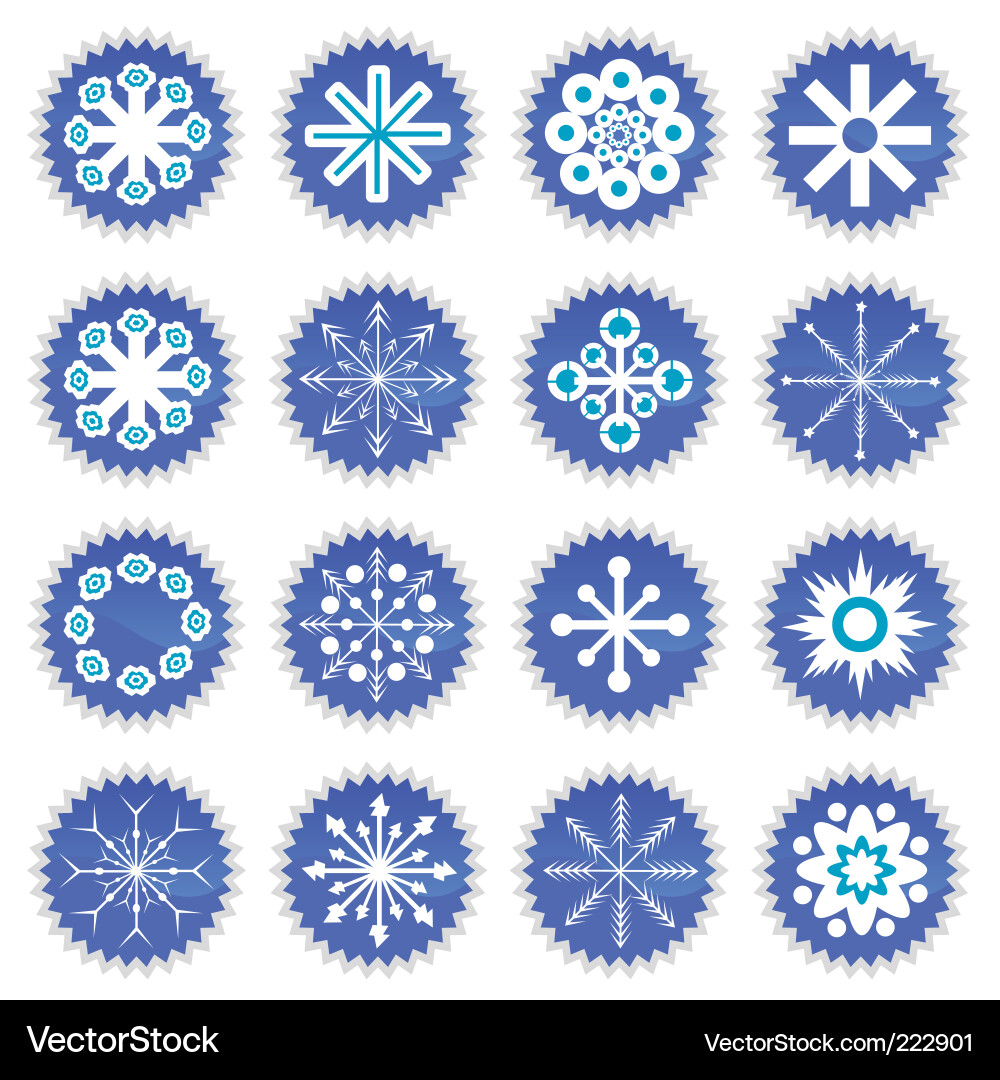Snowflake icons set Vector Image