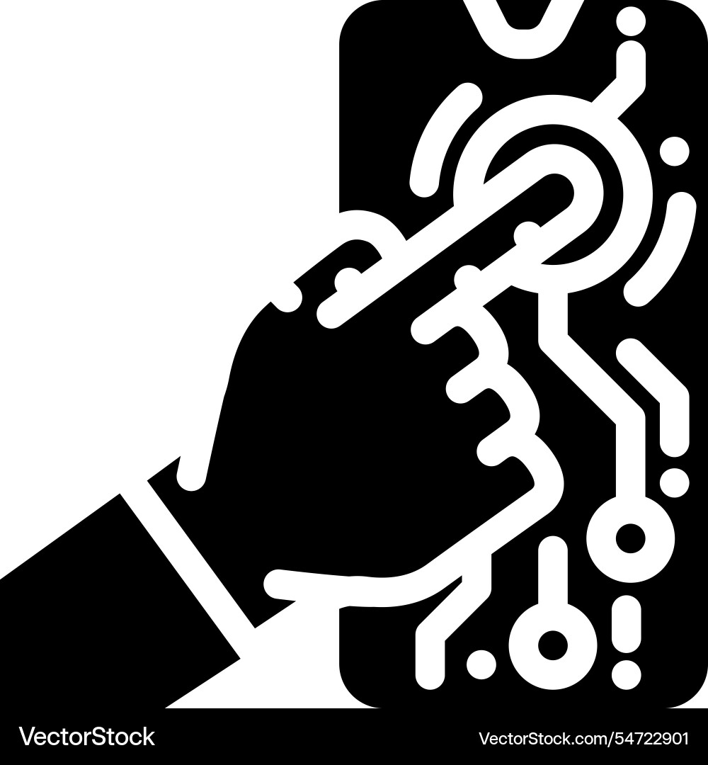 Touchscreen hand interaction augmented reality Touchscreen hand interaction augmented reality vector image