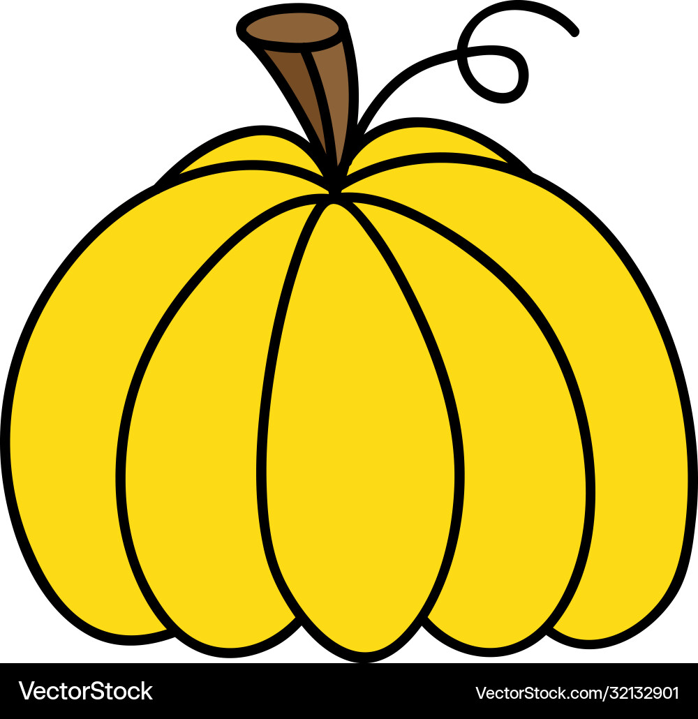 Yellow pumpkin Yellow pumpkin vector image