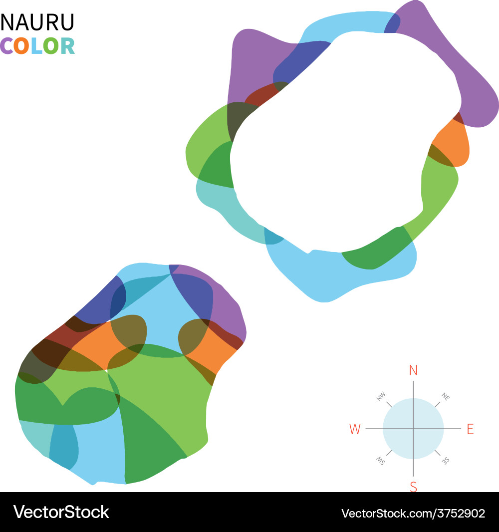 Abstract color map of nauru vector image