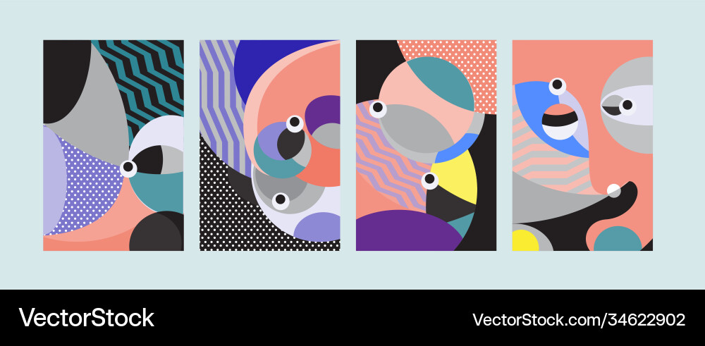 Abstract colorful geometric and curvy pattern Abstract colorful geometric and curvy pattern Vector Image