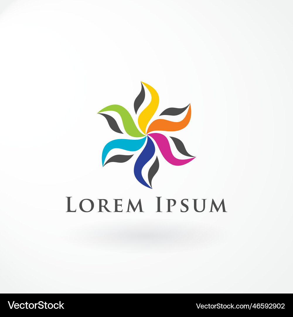 Abstract logo rotation with combination multiple vector image