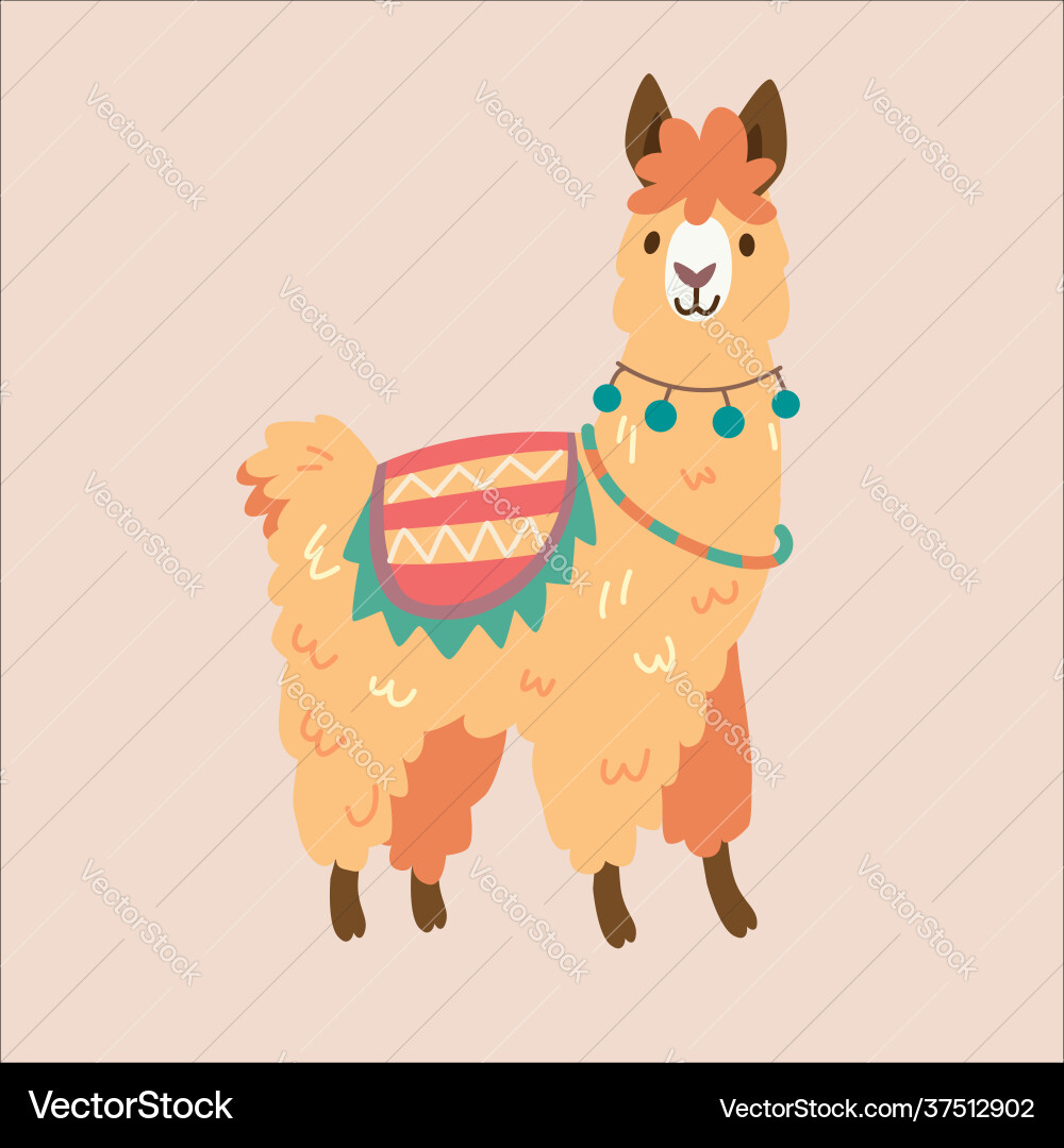 Alpaca character with different emotion Alpaca character with different emotion Vector Image