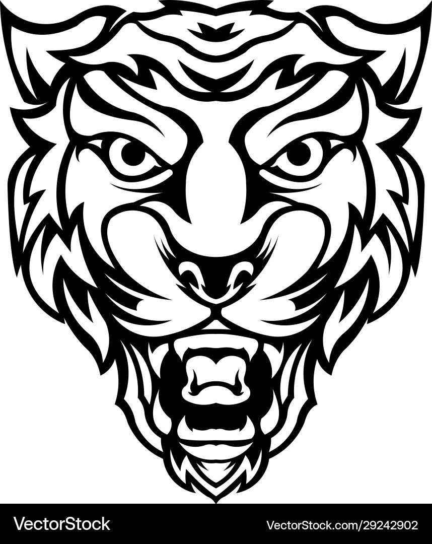 Angry tiger face Vector Image