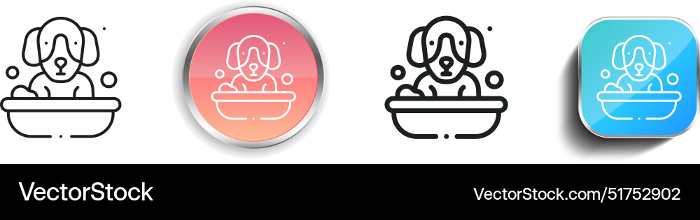 Bath icon thin linear regular and button style vector image