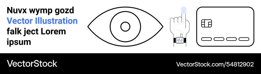 Biometric authentication concept with eye scan vector image