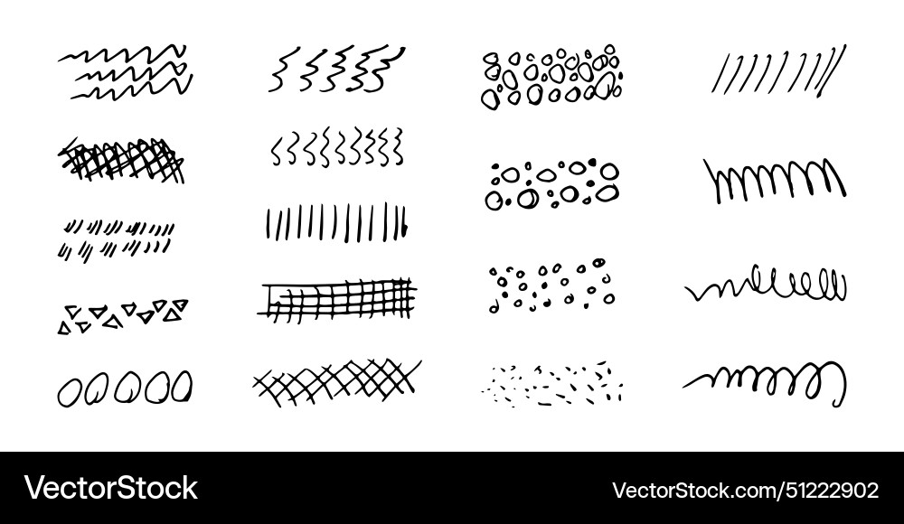 Brushes and elements for notes highlighting text Vector Image