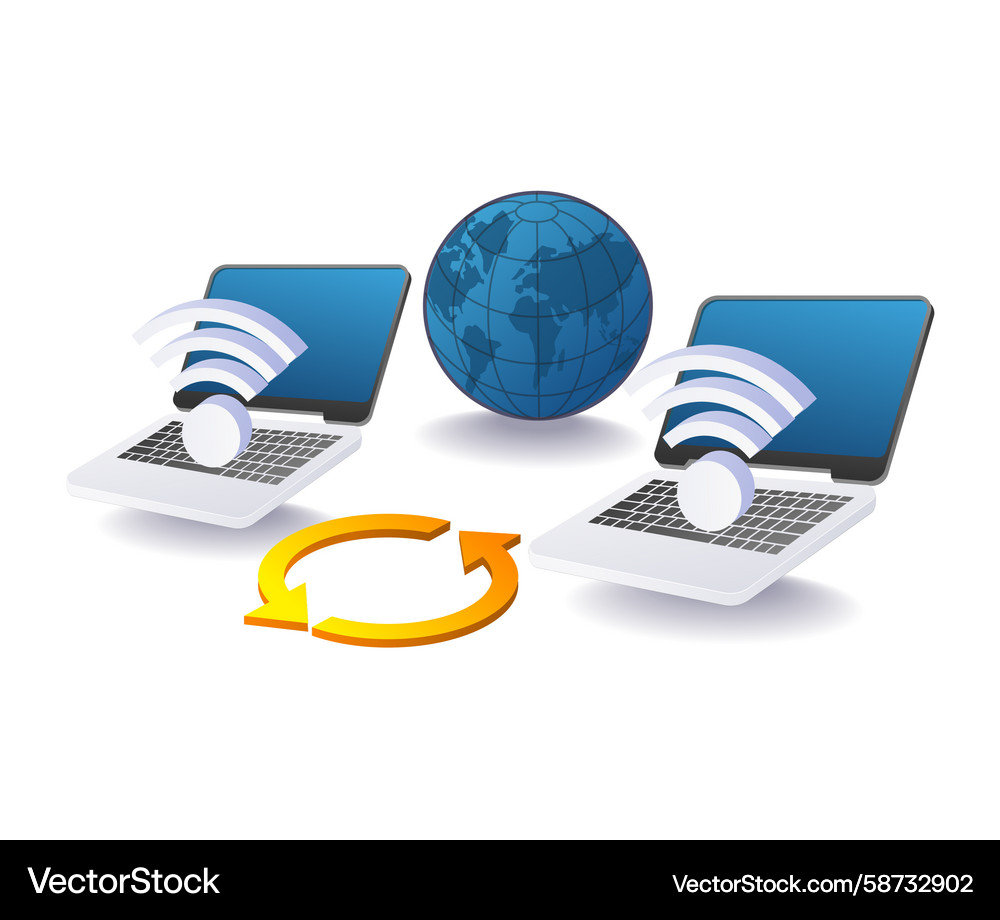 Computer Network & Wifi Connection Vector Image