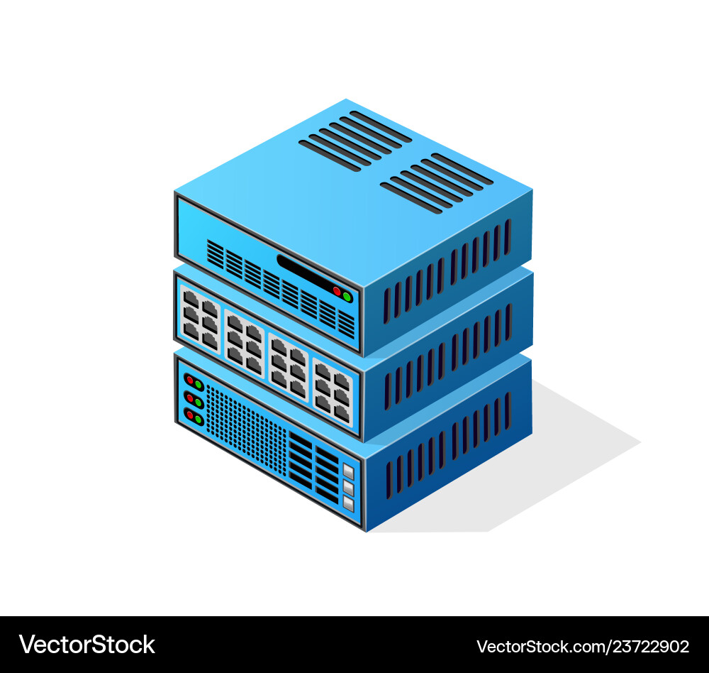 Crypto Server Isometrisch 3D Vektorbild