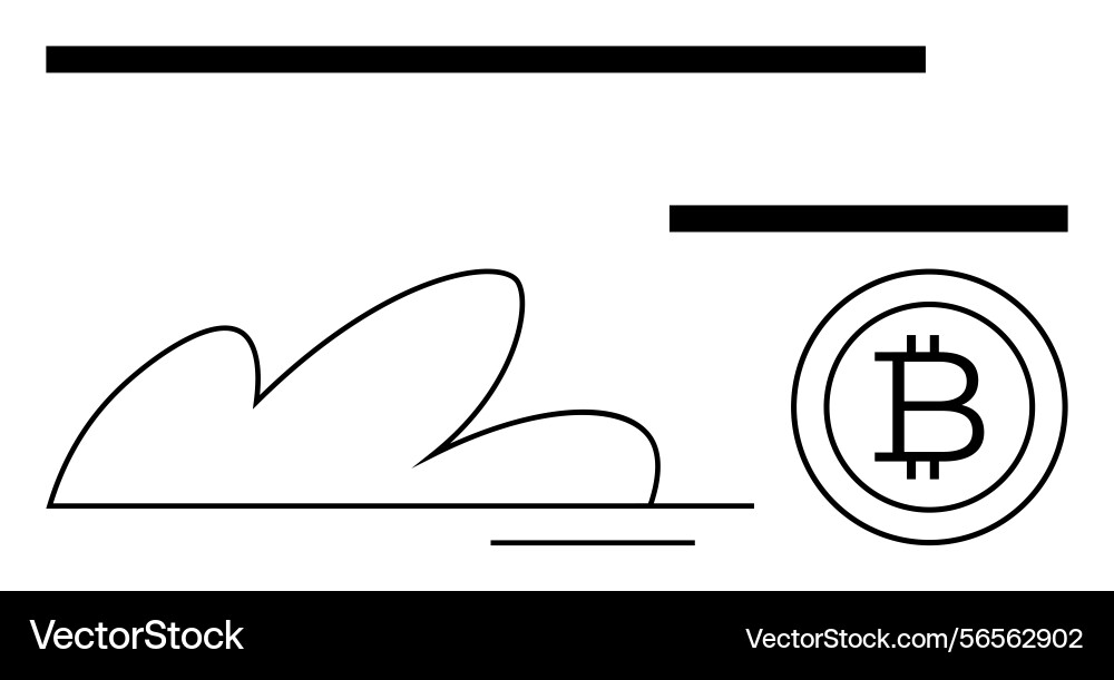 Cryptocurrency bitcoin coin with minimalistic Cryptocurrency bitcoin coin with minimalistic vector image