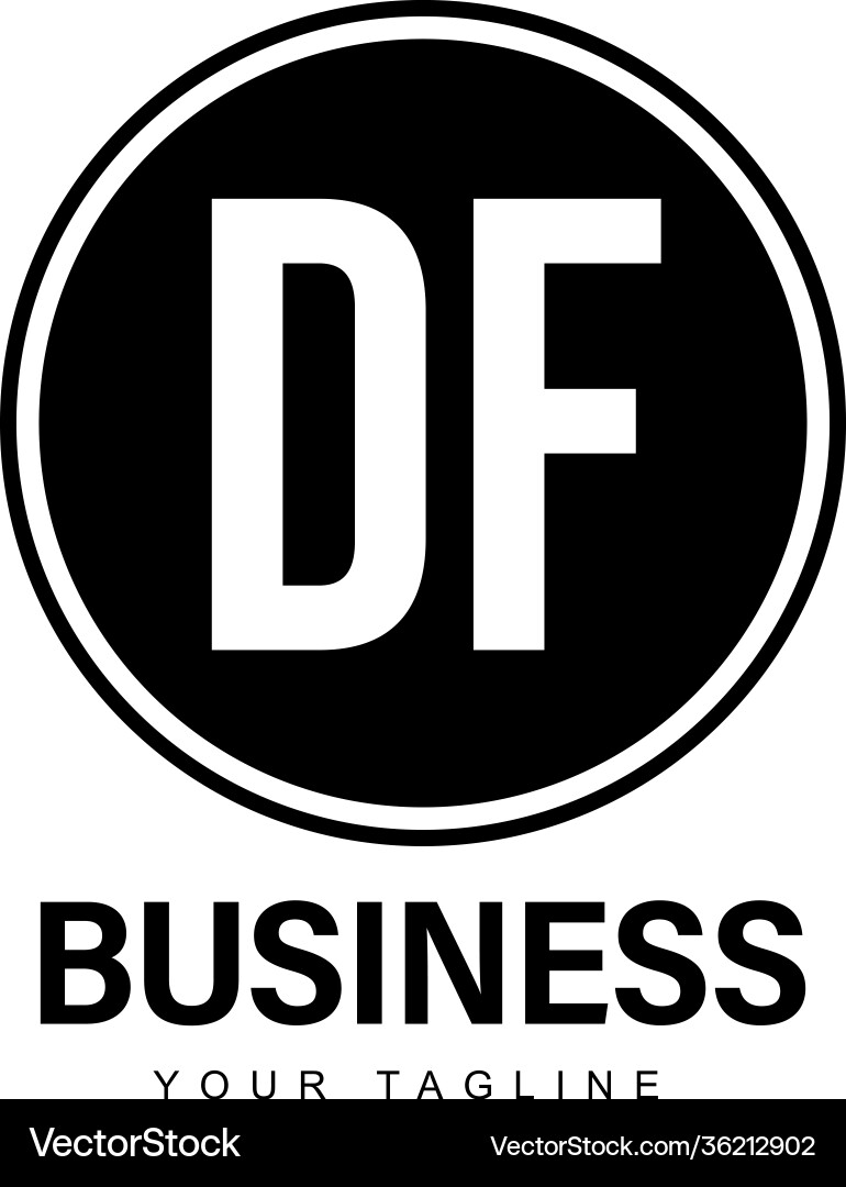Df initial a logo design with abstract style vector image