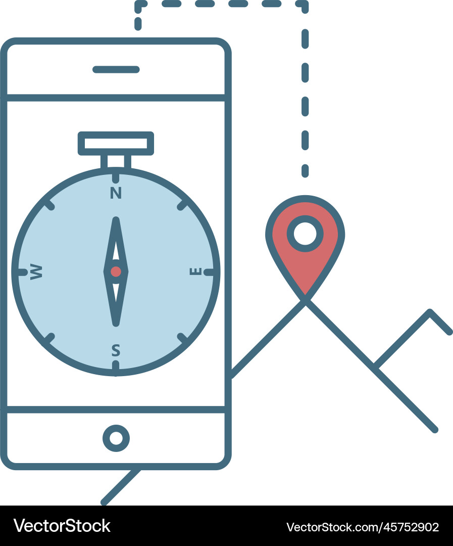 Gps navigation mobile application flat icon vector image