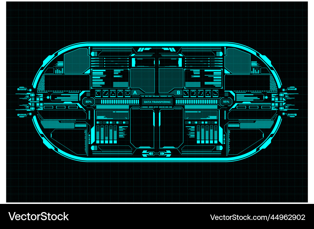 Hud futuristic technology interface elements panel Hud futuristic technology interface elements panel vector image