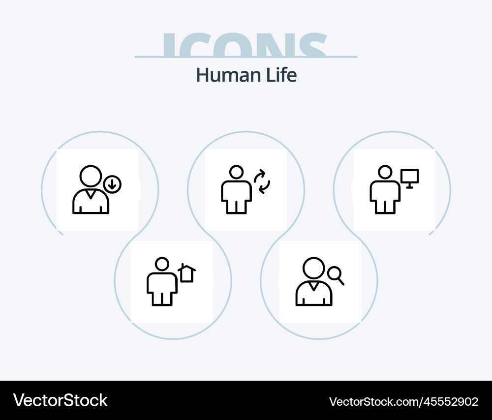 Human line icon pack 5 design block user Vector Image