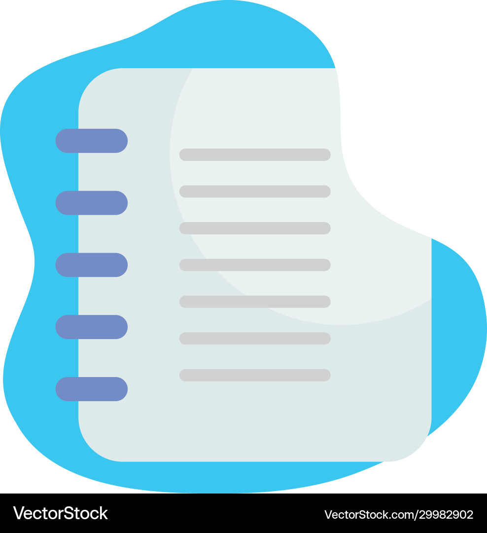 Isolated notebook flat block style icon vector image