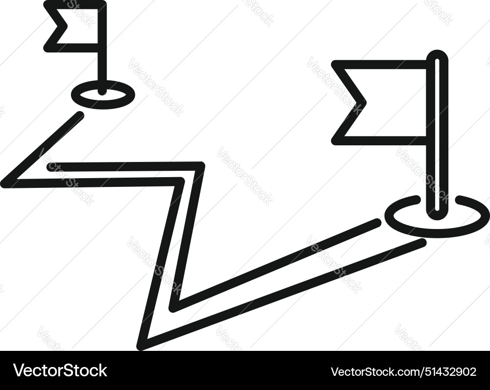 Line art of path to success with flags Line art of path to success with flags vector image