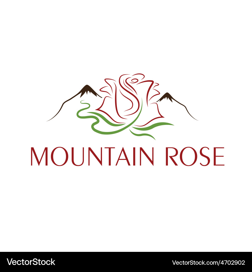 Mountain rose design template Vector Image