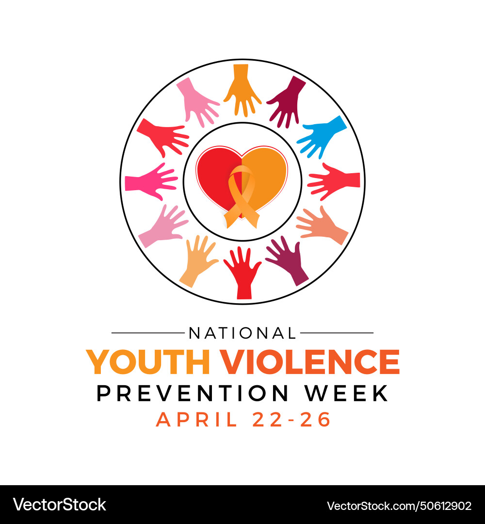 National youth violence prevention week observed Vector Image