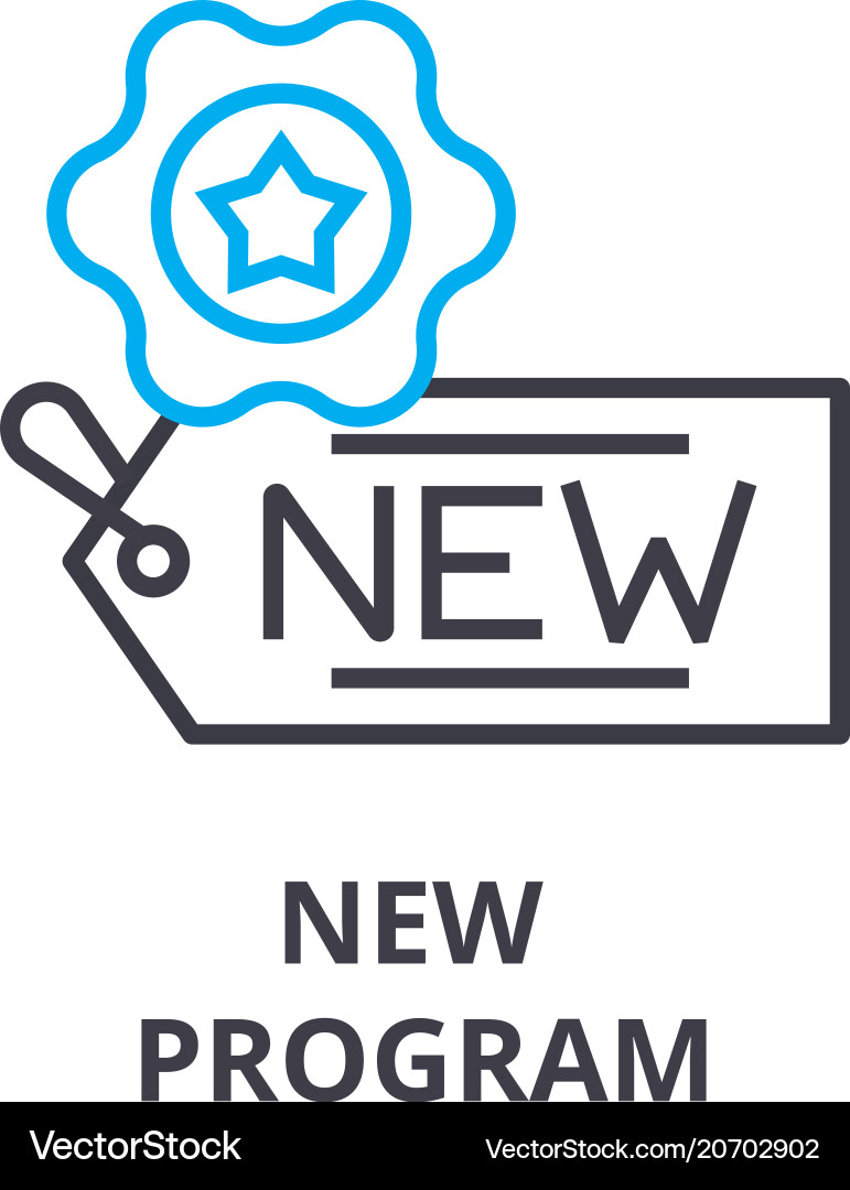 New program thin line icon sign symbol New program thin line icon sign symbol vector image