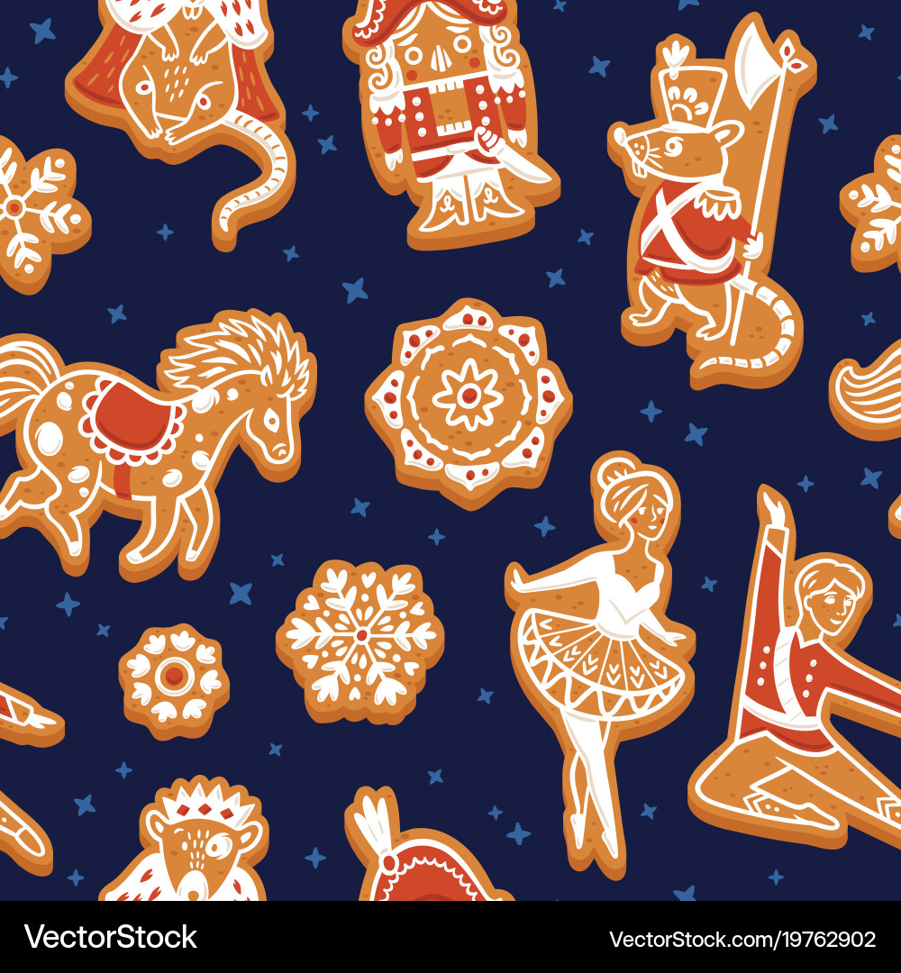 Nutcracker Christmas Pattern vector image