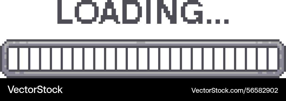 Pixel art 8-bit loading bar on white background Pixel art 8-bit loading bar on white background Vector Image