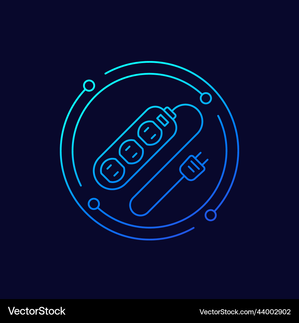 Power strip icon type a socket line Vector Image