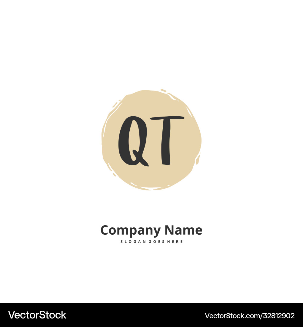 Q t qt initial handwriting and signature logo Q t qt initial handwriting and signature logo Vector Image