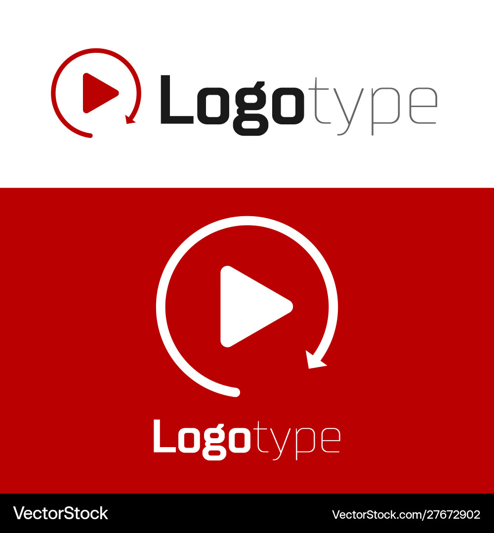Red video play button like simple replay icon Red video play button like simple replay icon Vector Image