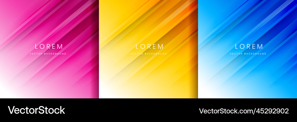 Set of abstract pink yellow blue stripe diagonal Set of abstract pink yellow blue stripe diagonal vector image