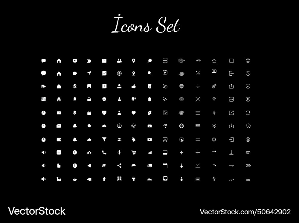 Ui universal icons set Vector Image
