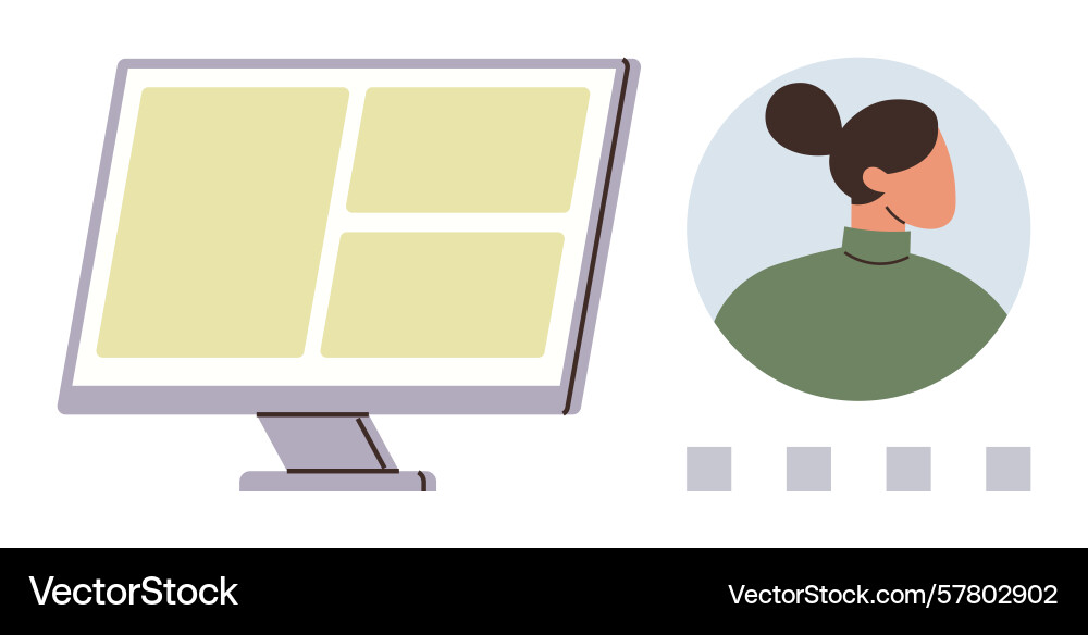 User profile displayed next to desktop User profile displayed next to desktop vector image