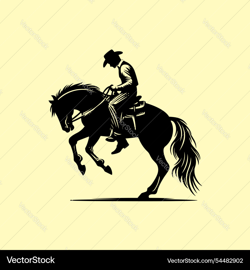 Western cowboy riding horse t-shirt design Vector Image