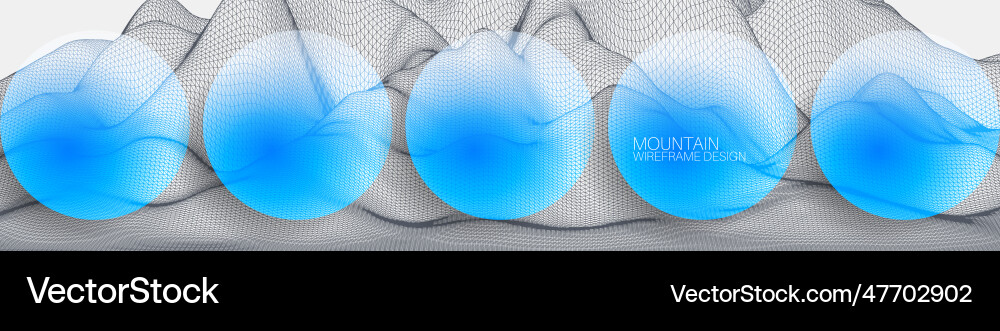 Wireframe landscape background futuristic Vector Image
