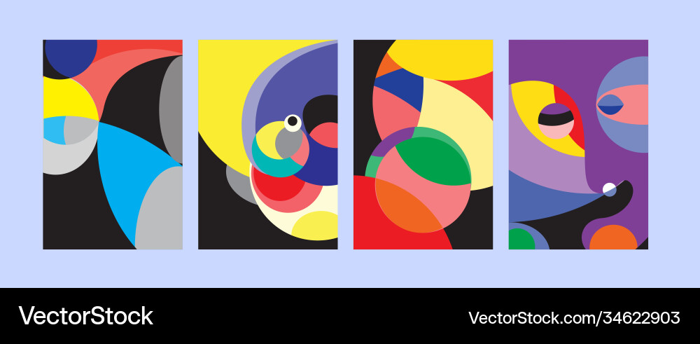 Abstract colorful geometric and curvy pattern Abstract colorful geometric and curvy pattern Vector Image