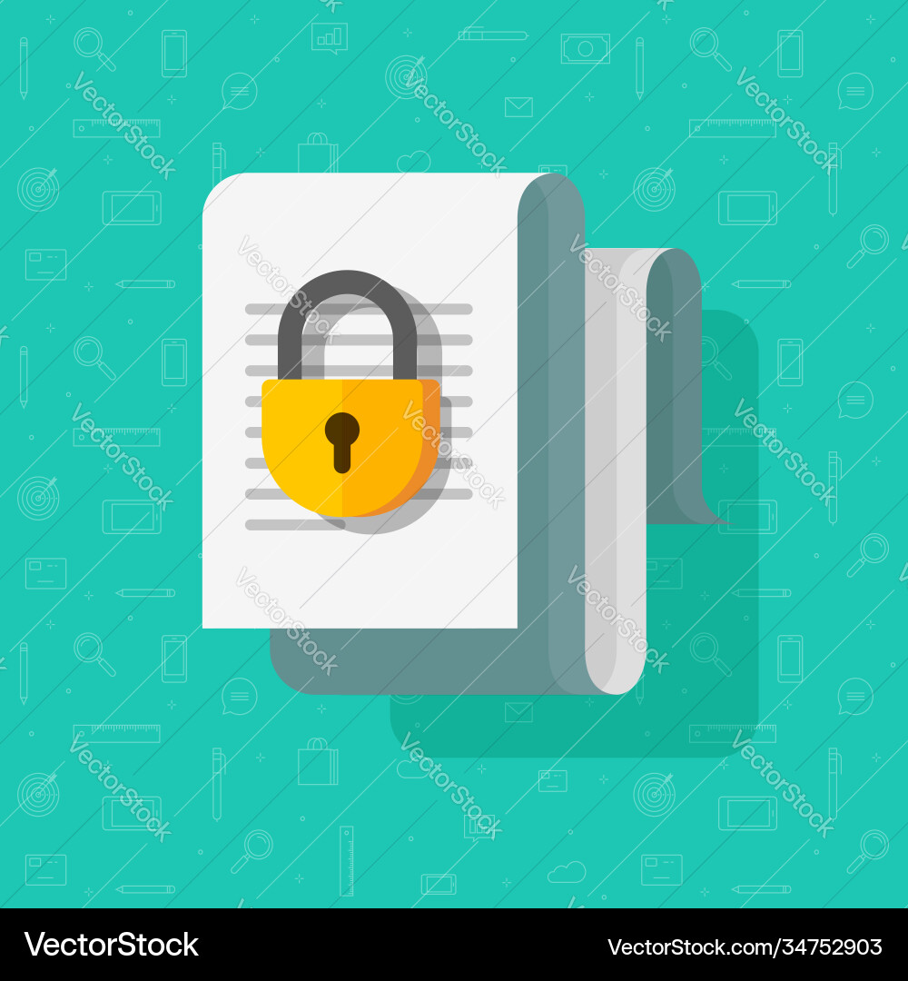 Access closed or locked for document file Access closed or locked for document file vector image