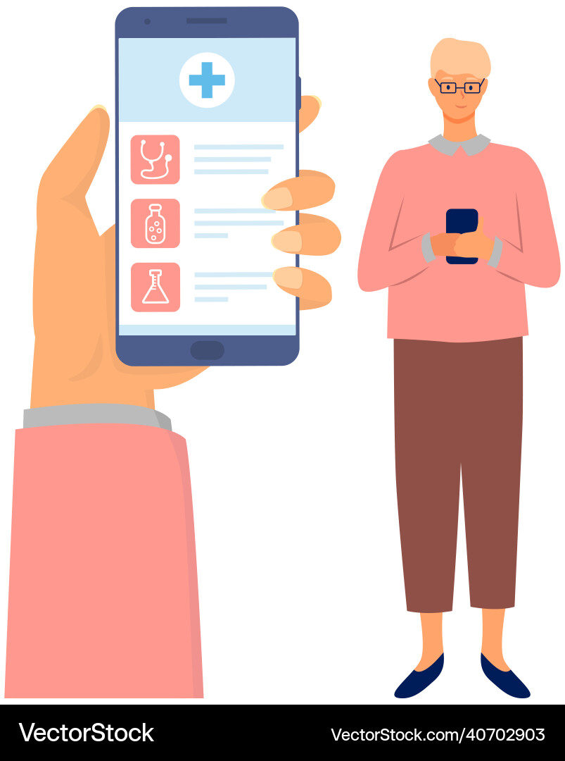 Application for communication with doctors Application for communication with doctors Vector Image