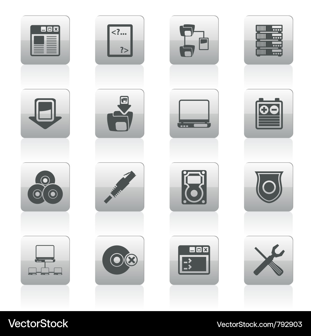Computer Server Icons Set vector image