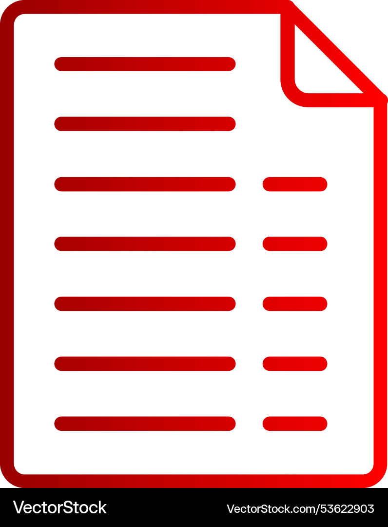 Document line gradient icon vector image