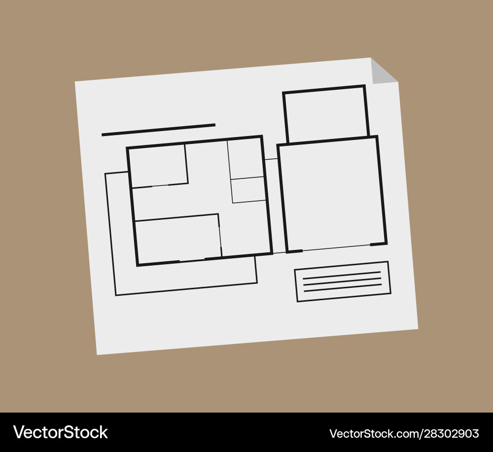 Engineer plan scheme with lines and notices Vector Image