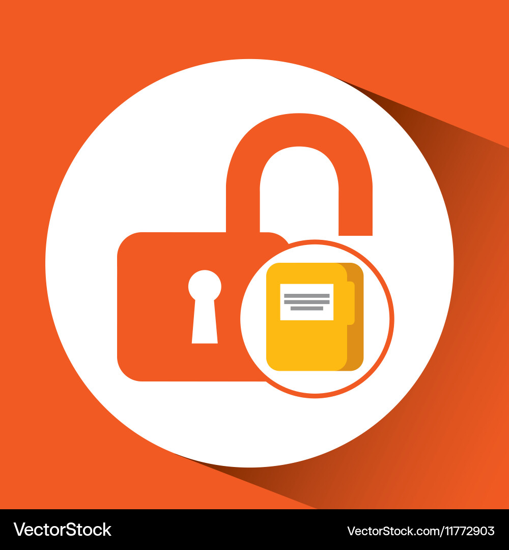 File document folder archive safety padlock Vector Image
